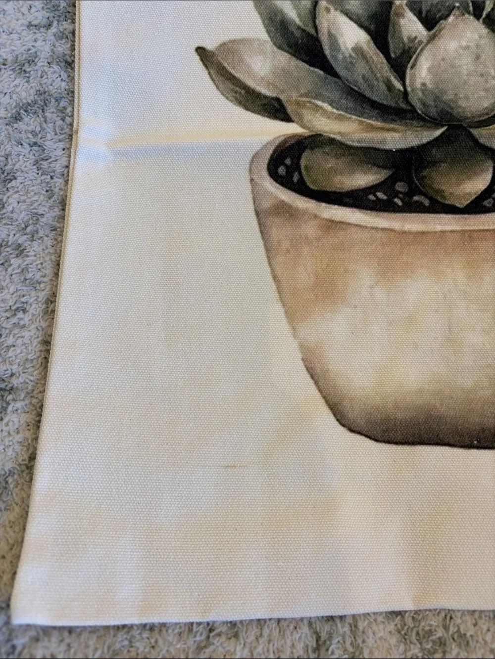 Desert Cactus Echeveria Succulent Cotton Canvas Tote Bag NWT 15.50x14”